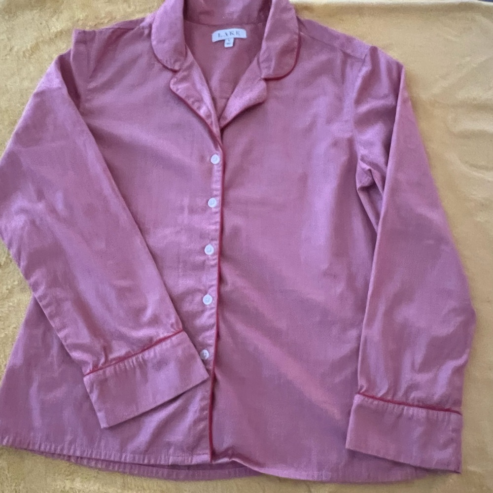 Lake Pink Button-Up Pajama Top cotton 100%